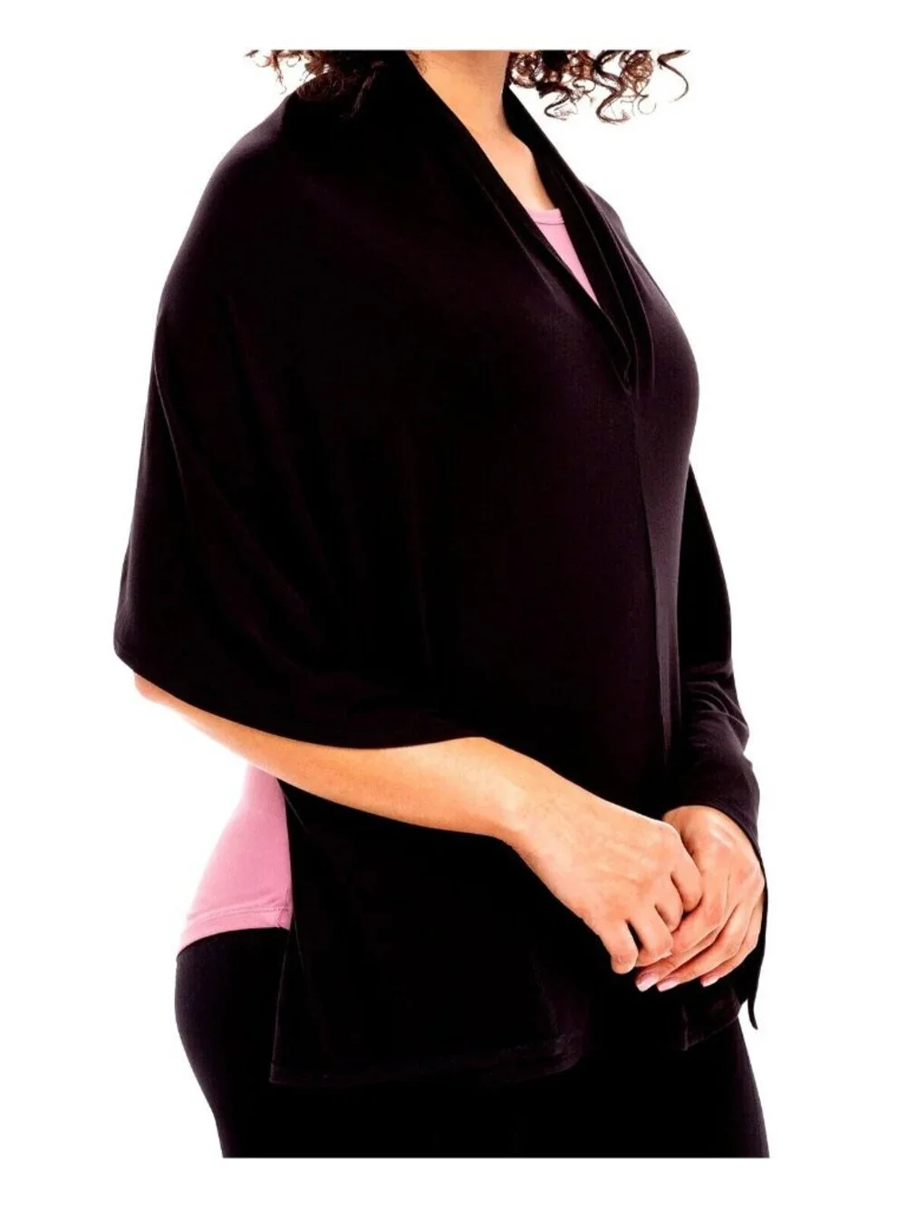 Womens Secret Treasures Super Soft Black Nursing Cover-Wrap XL-3XL 3 Ways Wear